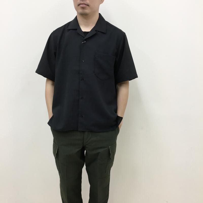  MANUAL ALPHABETBET EVALET MESH OPEN COLLAR S/S SHT(BLACK) 