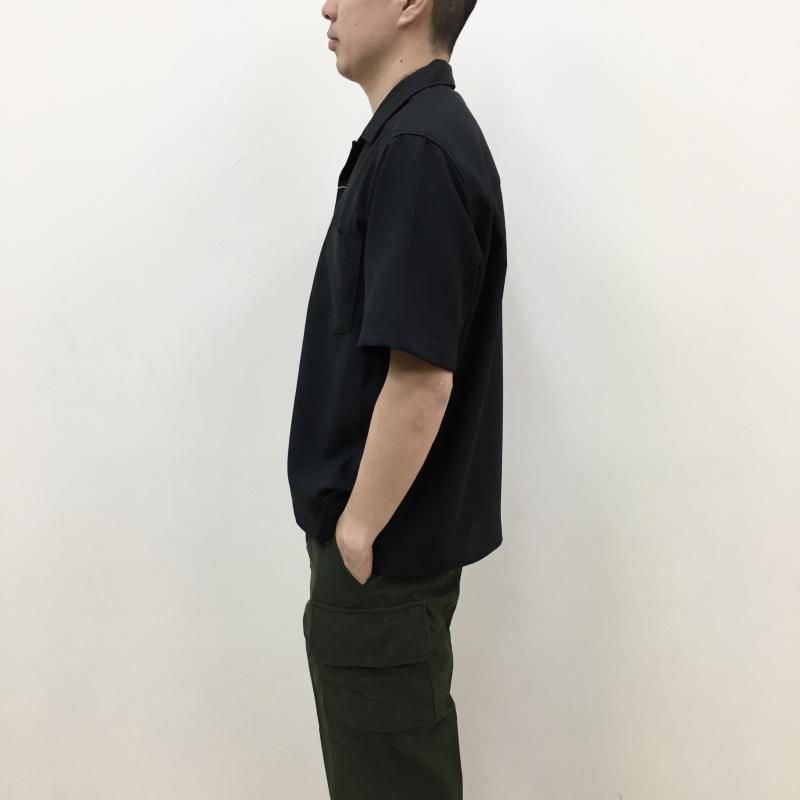  MANUAL ALPHABETBET EVALET MESH OPEN COLLAR S/S SHT(BLACK) 