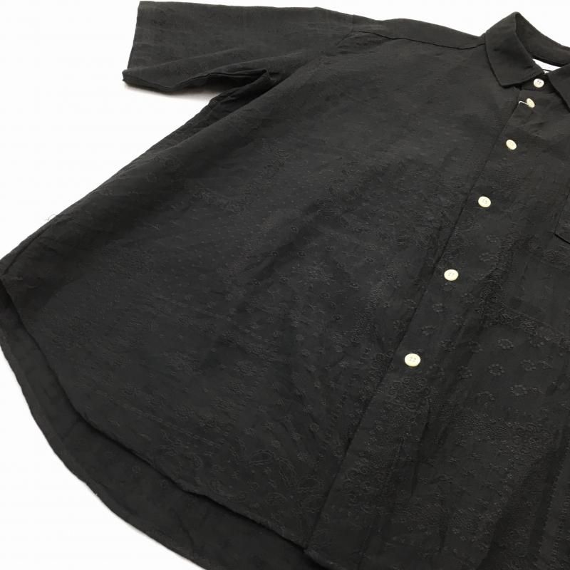  MANUAL ALPHABETBET JACQUARD LOOSE FIT B/C S/S SHT(BLACK) 