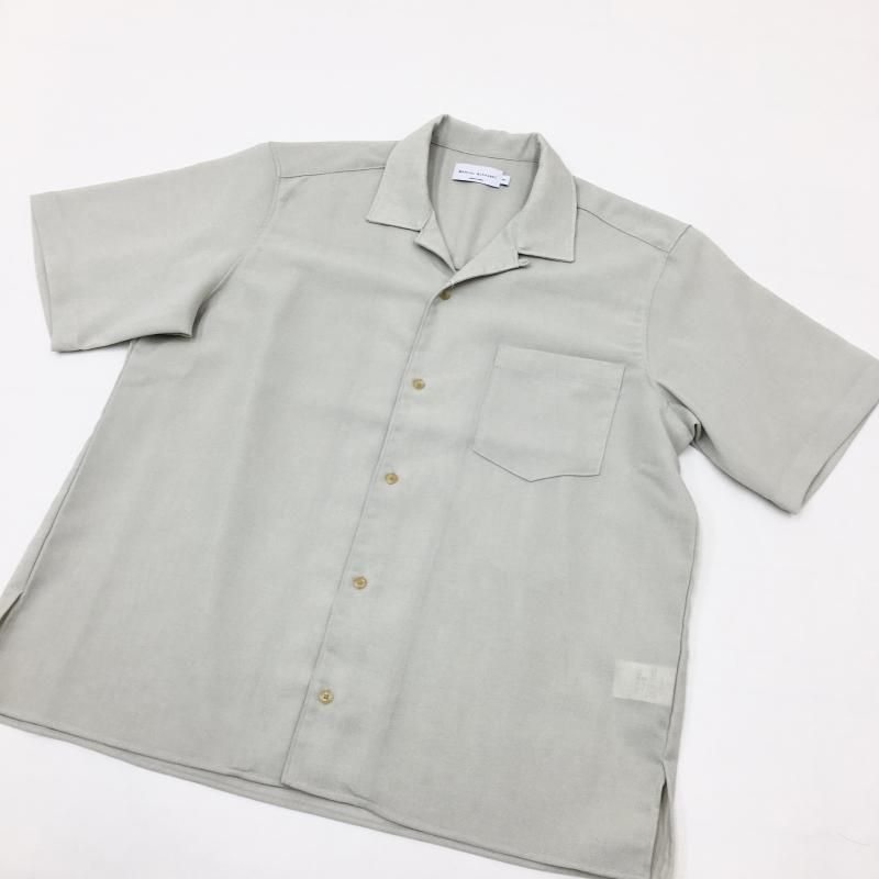  MANUAL ALPHABETBET EVALET MESH OPEN COLLAR S/S SHT(Lt.BEIGE) 