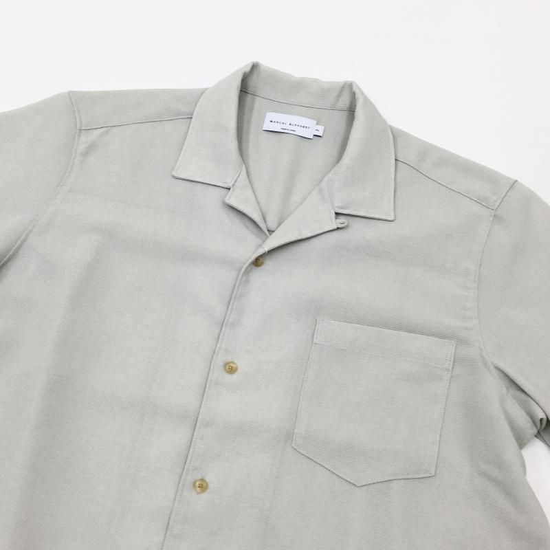  MANUAL ALPHABETBET EVALET MESH OPEN COLLAR S/S SHT(Lt.BEIGE) 