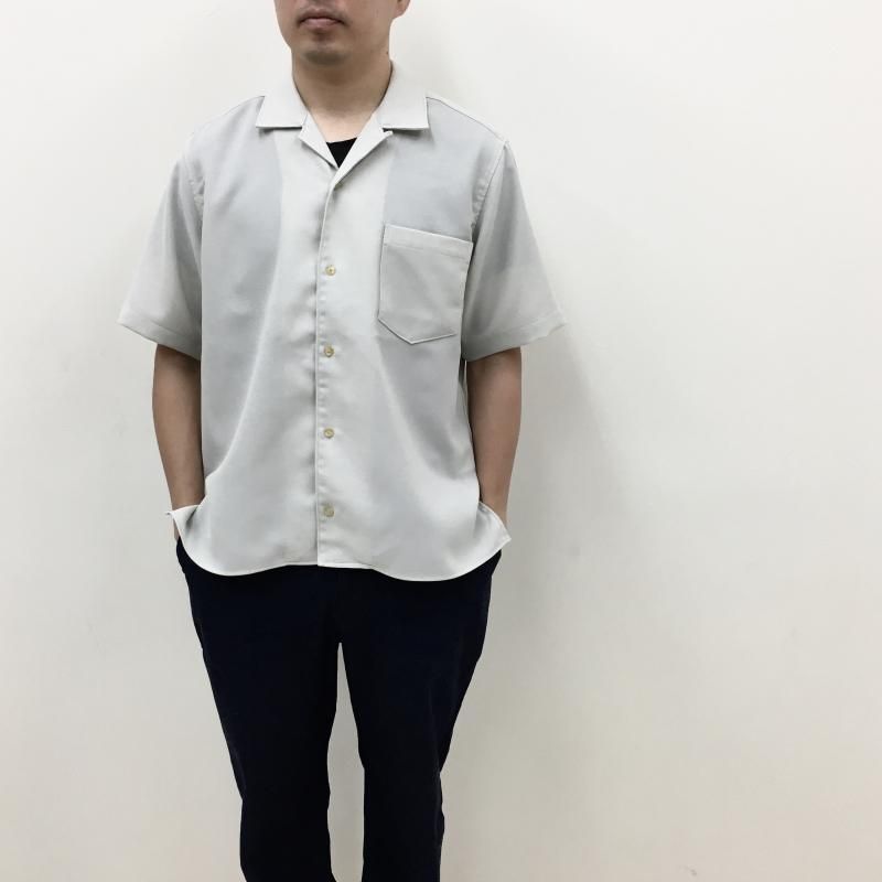  MANUAL ALPHABETBET EVALET MESH OPEN COLLAR S/S SHT(Lt.BEIGE) 
