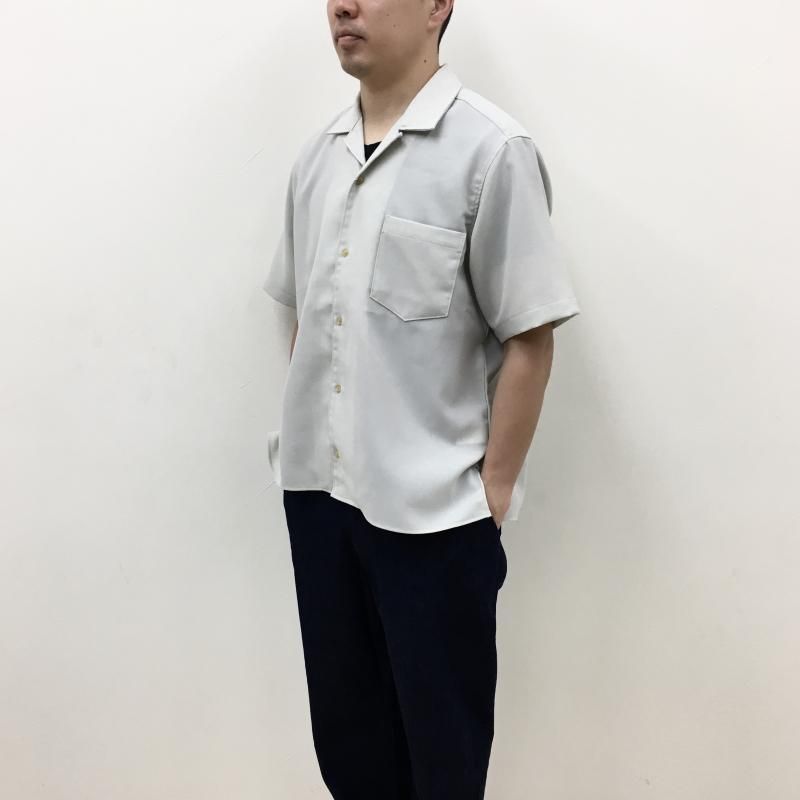  MANUAL ALPHABETBET EVALET MESH OPEN COLLAR S/S SHT(Lt.BEIGE) 