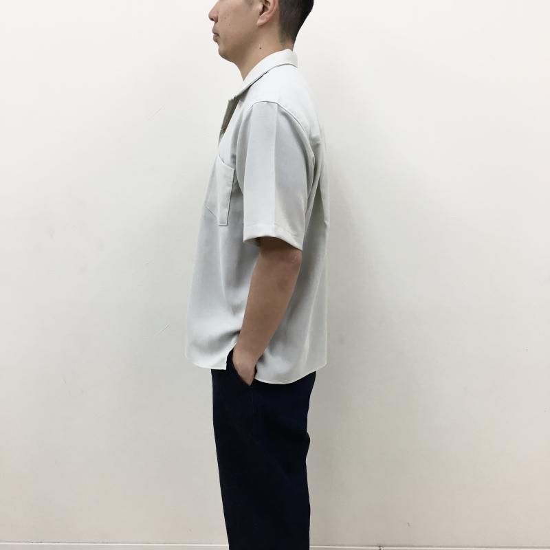  MANUAL ALPHABETBET EVALET MESH OPEN COLLAR S/S SHT(Lt.BEIGE) 