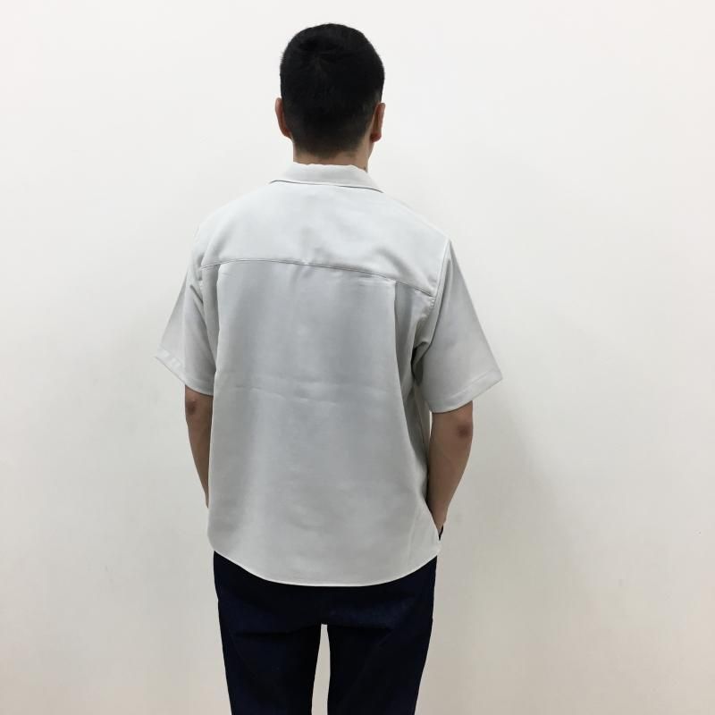  MANUAL ALPHABETBET EVALET MESH OPEN COLLAR S/S SHT(Lt.BEIGE) 