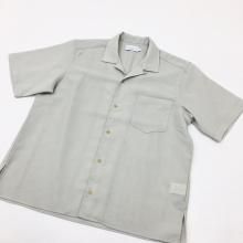  MANUAL ALPHABETBET EVALET MESH OPEN COLLAR S/S SHT(Lt.BEIGE) 