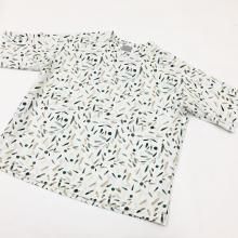  CURLY TRICOT PRINT TEE(setouchi olive-WHITE)