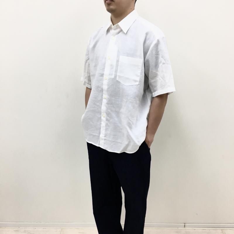 MANUAL ALPHABETBET LINEN LOOSE FIT S/S SHT(WHITE) 