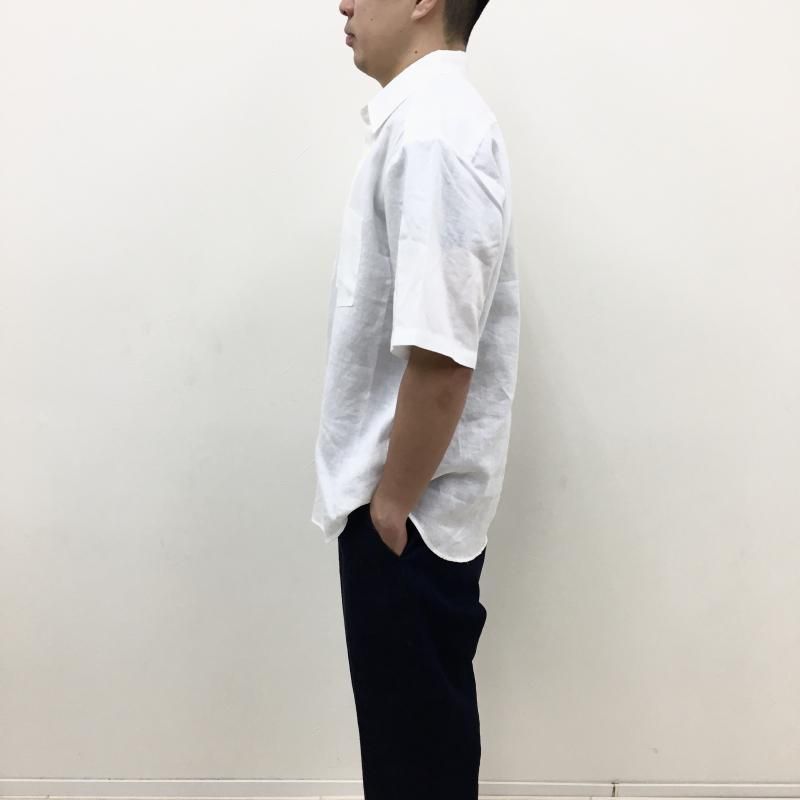 MANUAL ALPHABETBET LINEN LOOSE FIT S/S SHT(WHITE) 