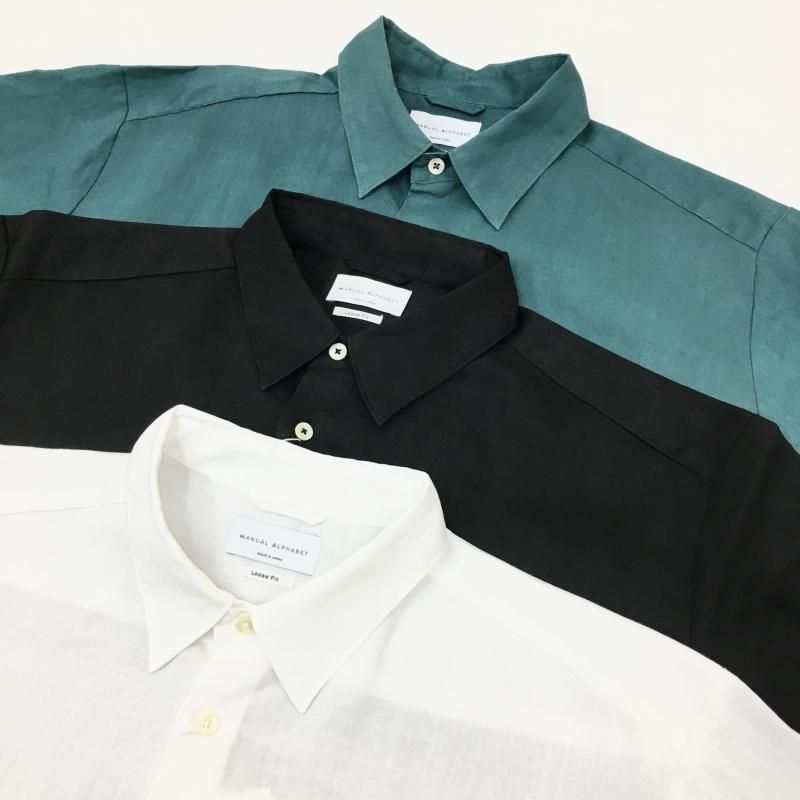  MANUAL ALPHABETBET LINEN LOOSE FIT S/S SHT(GREEN) 