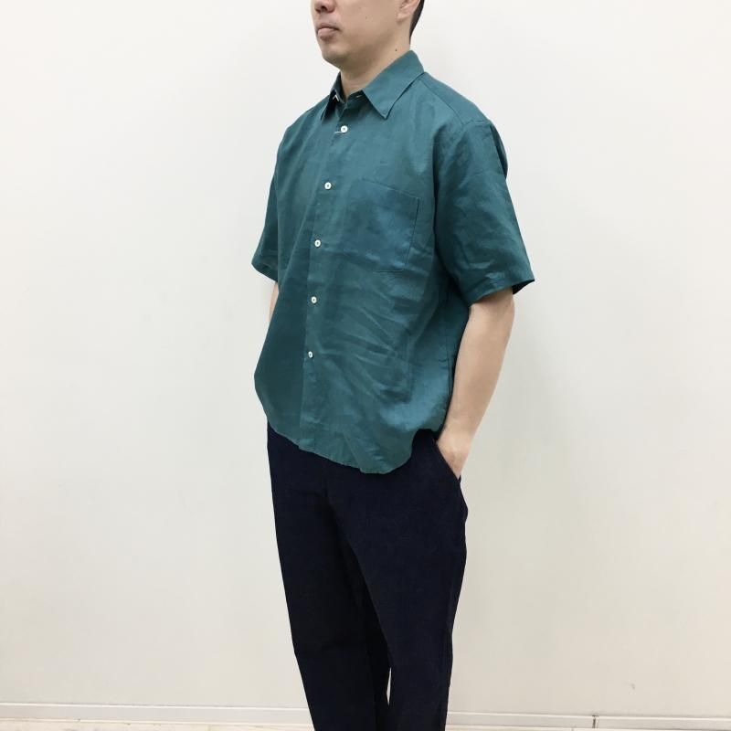  MANUAL ALPHABETBET LINEN LOOSE FIT S/S SHT(GREEN) 