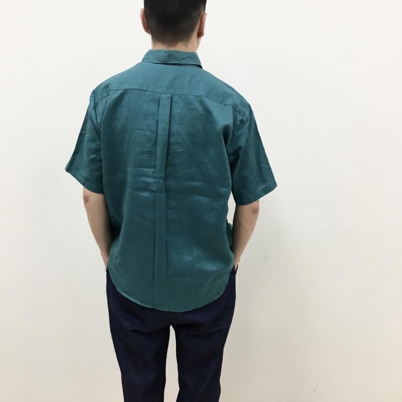  MANUAL ALPHABETBET LINEN LOOSE FIT S/S SHT(GREEN) 