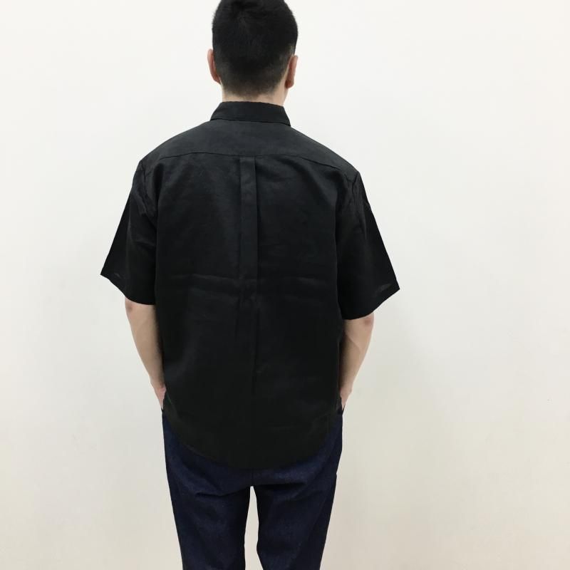  MANUAL ALPHABETBET LINEN LOOSE FIT S/S SHT(BLACK) 