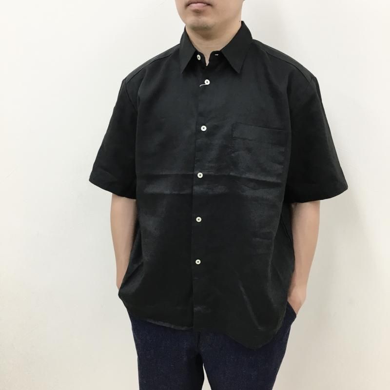  MANUAL ALPHABETBET LINEN LOOSE FIT S/S SHT(BLACK) 