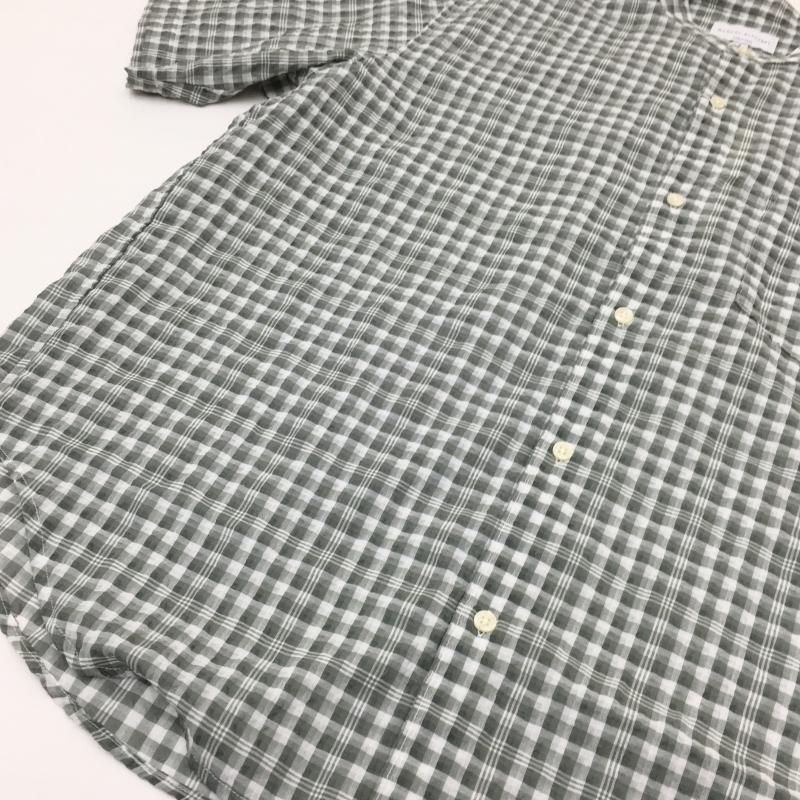  MANUAL ALPHABETBET GIMGAM CHEECK BAND COLLAR S/S SHT(WHITE/GREEN) 