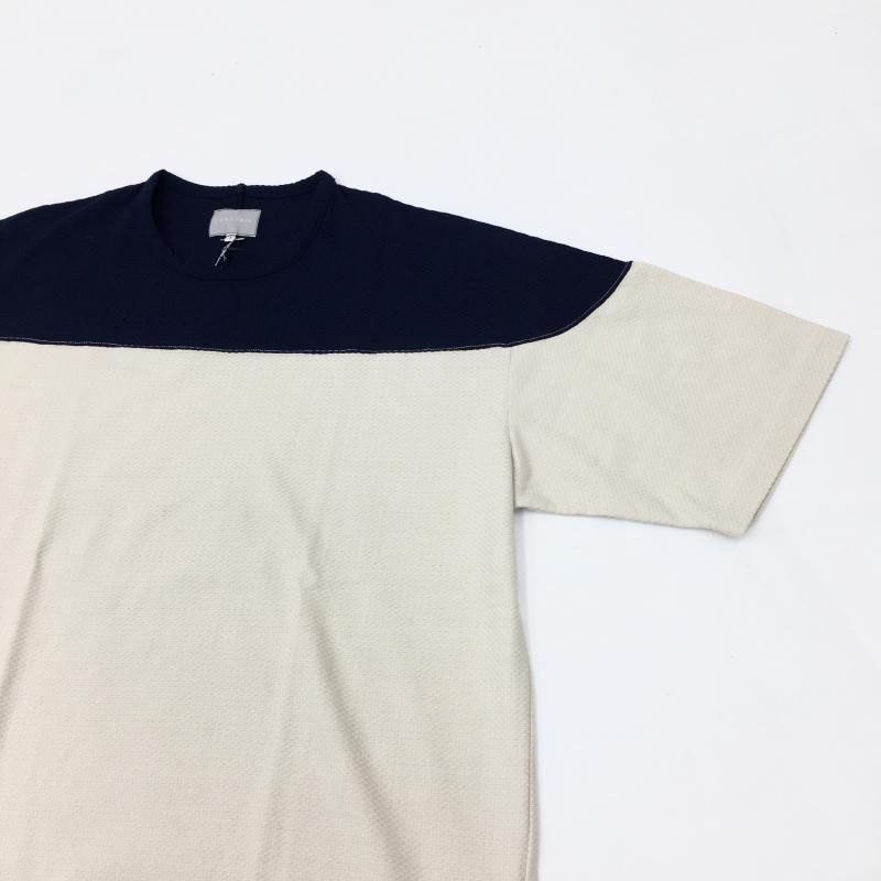  CURLY BICOLOR FOOTBALL TEE(NAVYIVORY)