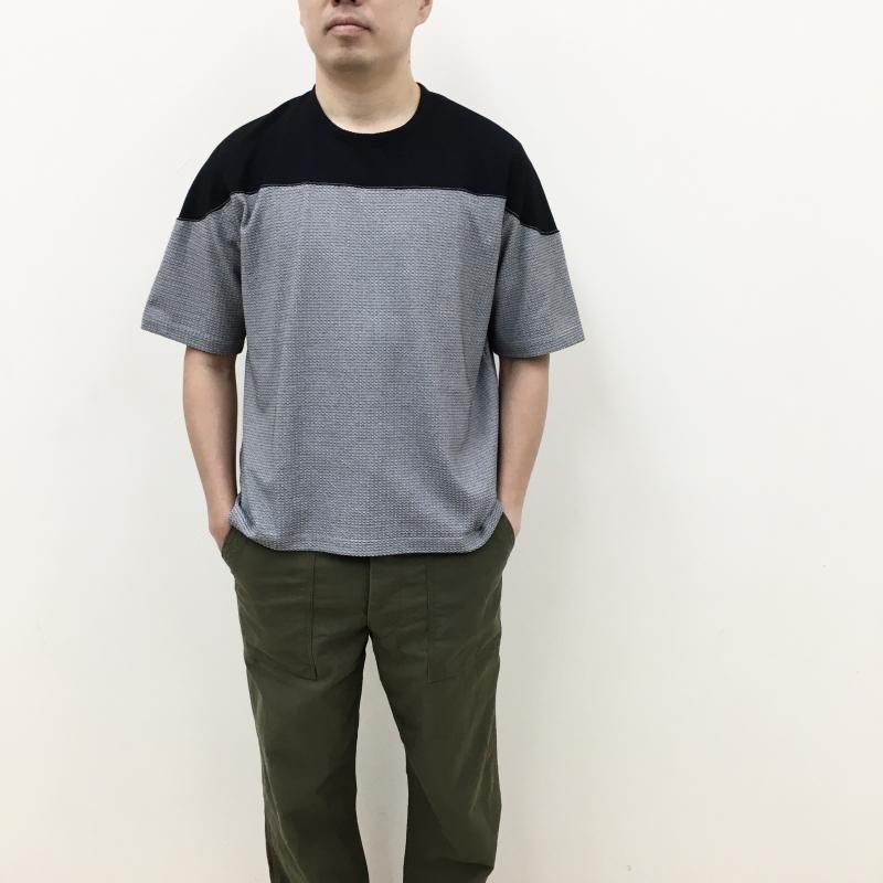  CURLY BICOLOR FOOTBALL TEE(BLACKHEATHER)