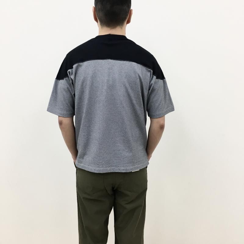  CURLY BICOLOR FOOTBALL TEE(BLACKHEATHER)
