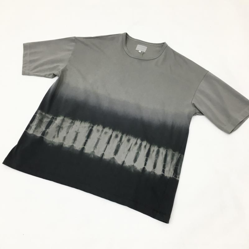  CURLY SHIBORI GRADATION DYEING TEE(GRAY KHAKI)