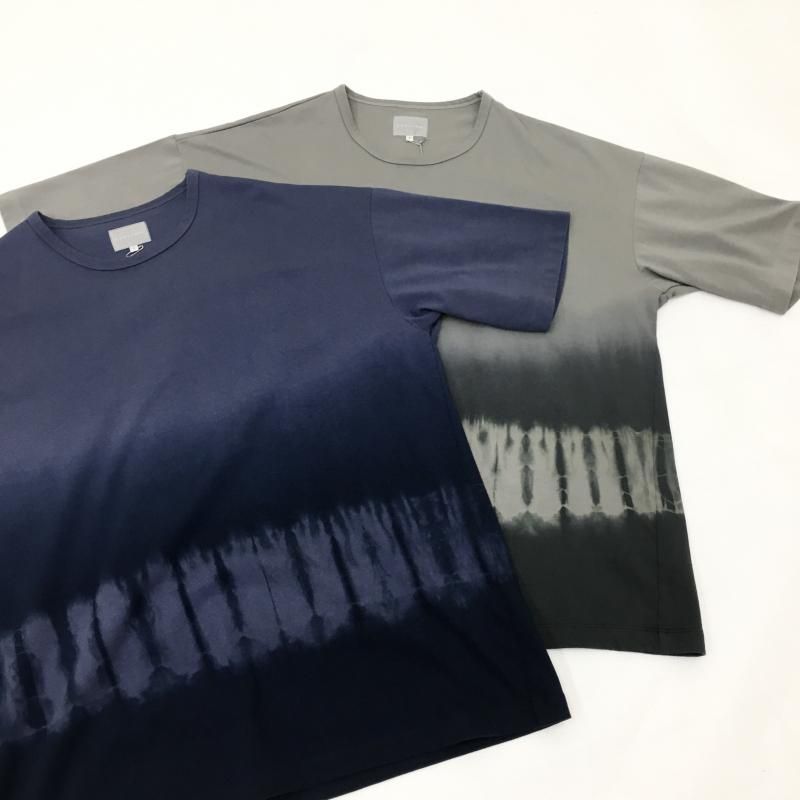  CURLY SHIBORI GRADATION DYEING TEE(SMALT BLUE)