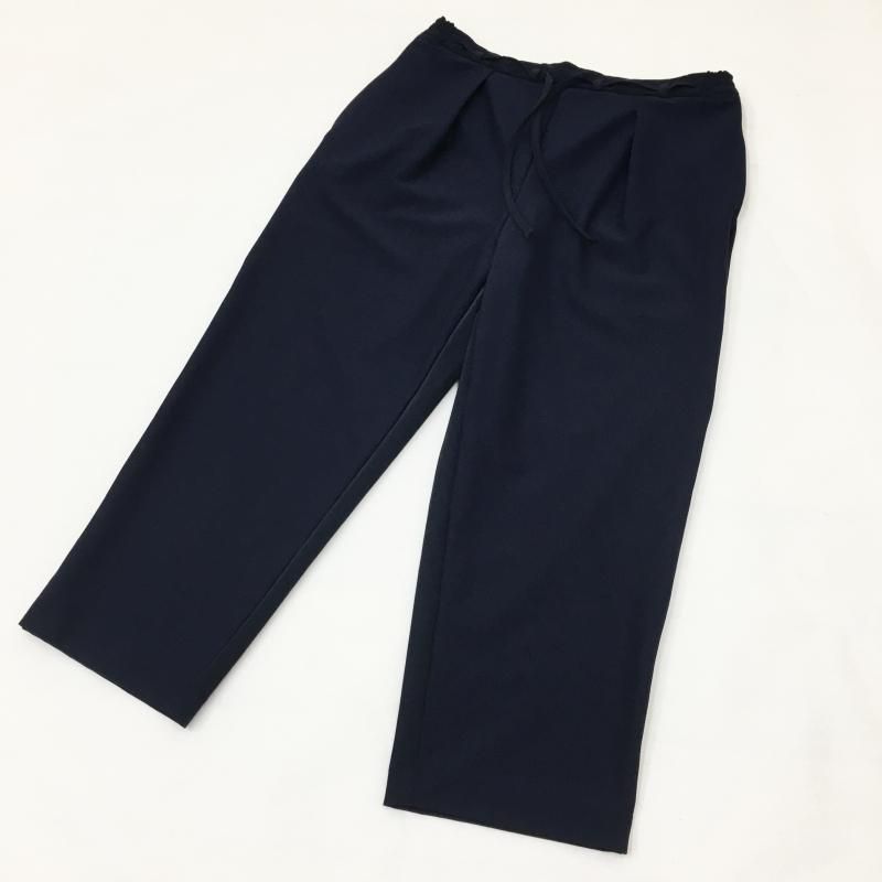  CURLY COMBINATION CROPPED PANTS(NAVY) 