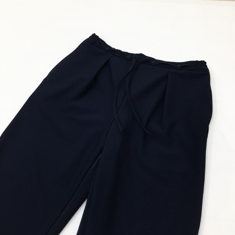  CURLY COMBINATION CROPPED PANTS(NAVY) 