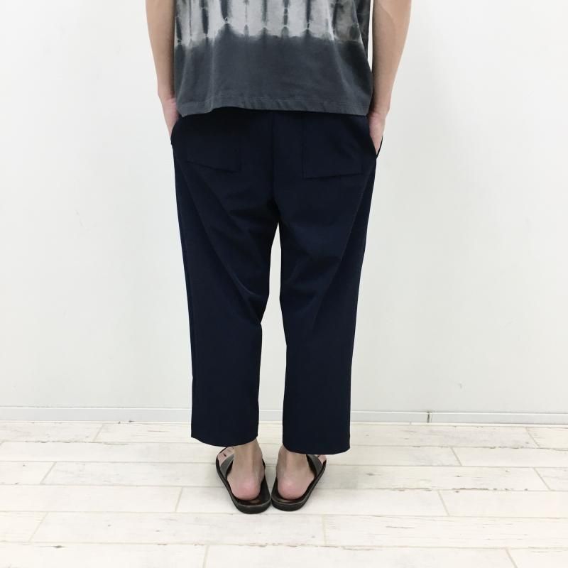  CURLY COMBINATION CROPPED PANTS(NAVY) 