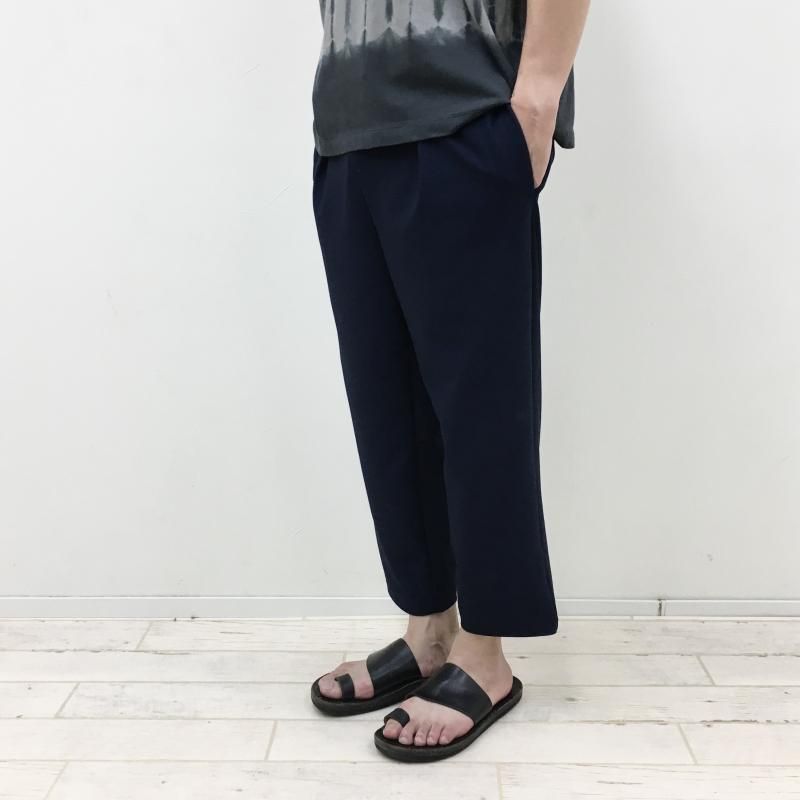  CURLY COMBINATION CROPPED PANTS(NAVY) 