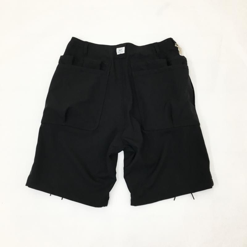  SASSAFRAS Overgrown Hiker Pants 1/2 -WOOL LIKE TROPICAL-(BLACK)