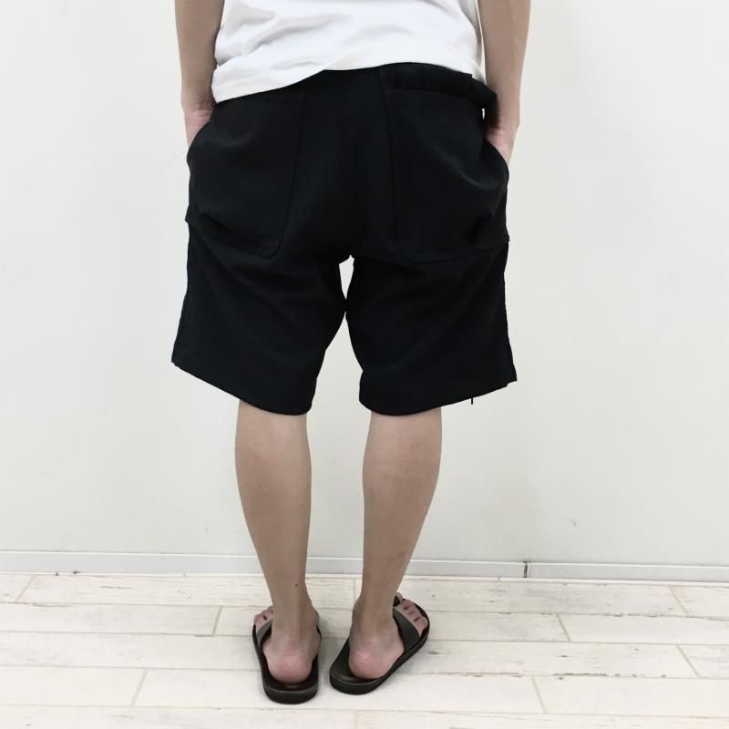  SASSAFRAS Overgrown Hiker Pants 1/2 -WOOL LIKE TROPICAL-(BLACK)