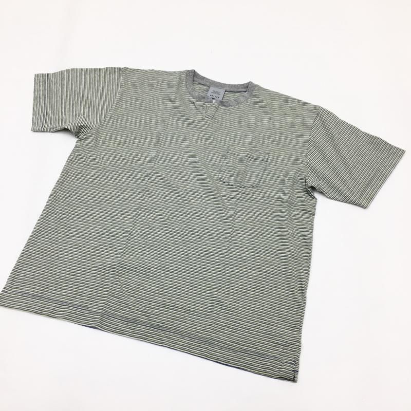  BETTER OLD BORDER S/S KEY NECK T-SHIRT(BLUEYELLOW)