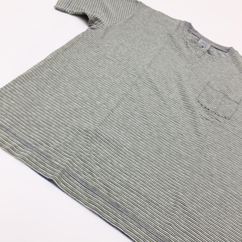  BETTER OLD BORDER S/S KEY NECK T-SHIRT(BLUEYELLOW)