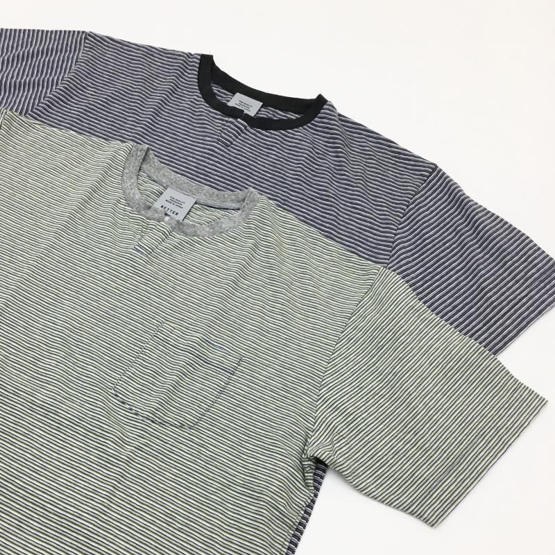  BETTER OLD BORDER S/S KEY NECK T-SHIRT(BLUEYELLOW)