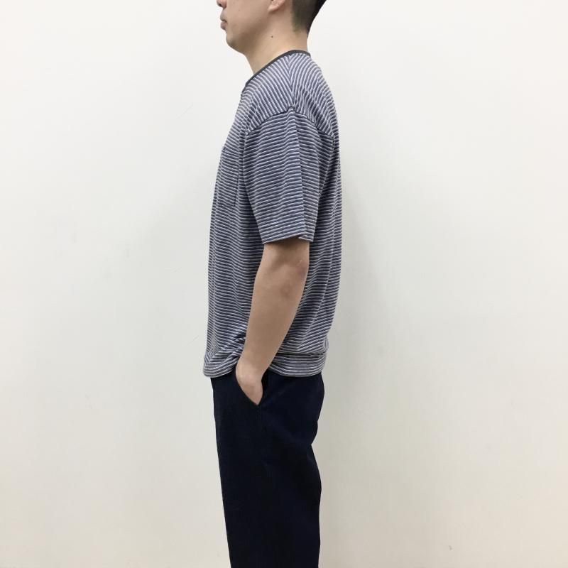  BETTER OLD BORDER S/S KEY NECK T-SHIRT(CHARCOALPURPLE)