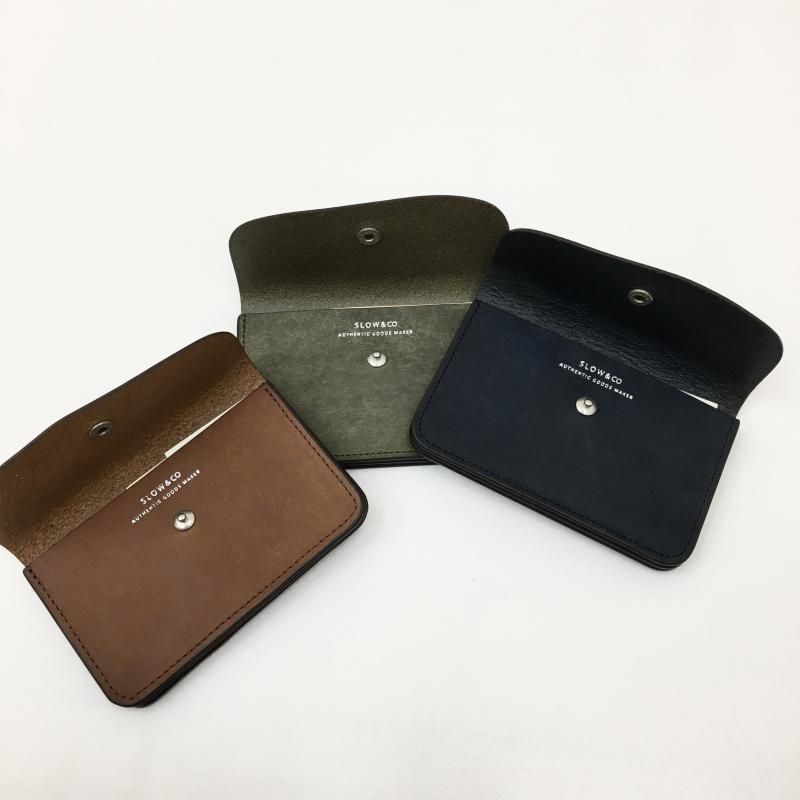  SLOW PUEBLO card case (CAMEL/NAVY/GRAY)