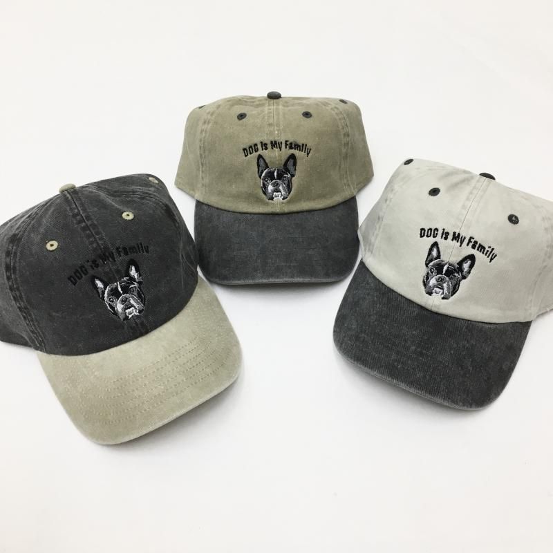  enbroidery DOG CAP -ե֥- (CHARCOAL/KHAKI/SAND)