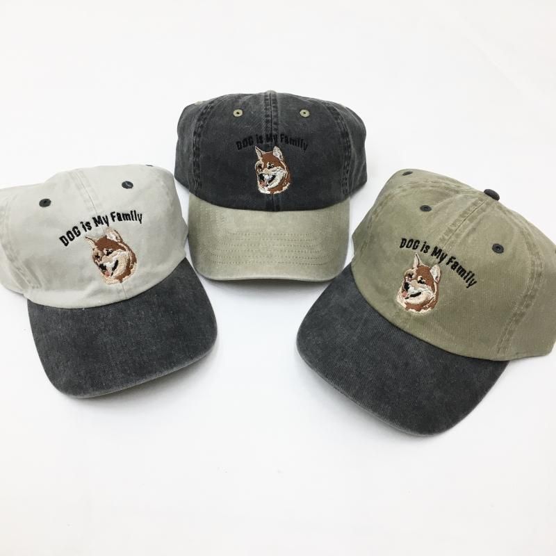  enbroidery DOG CAP -Ƹ- (CHARCOAL/KHAKI/SAND)
