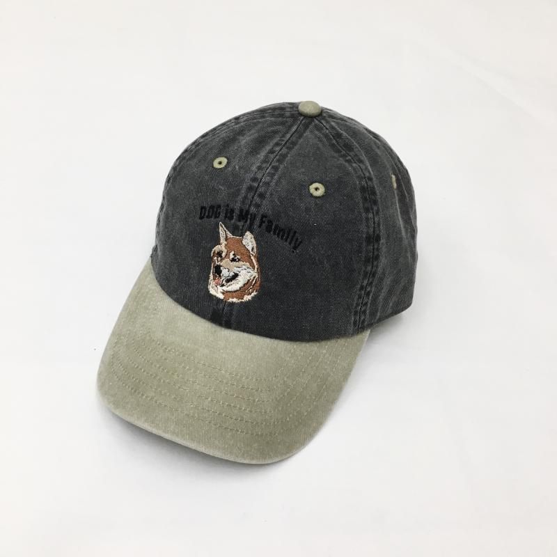  enbroidery DOG CAP -Ƹ- (CHARCOAL/KHAKI/SAND)