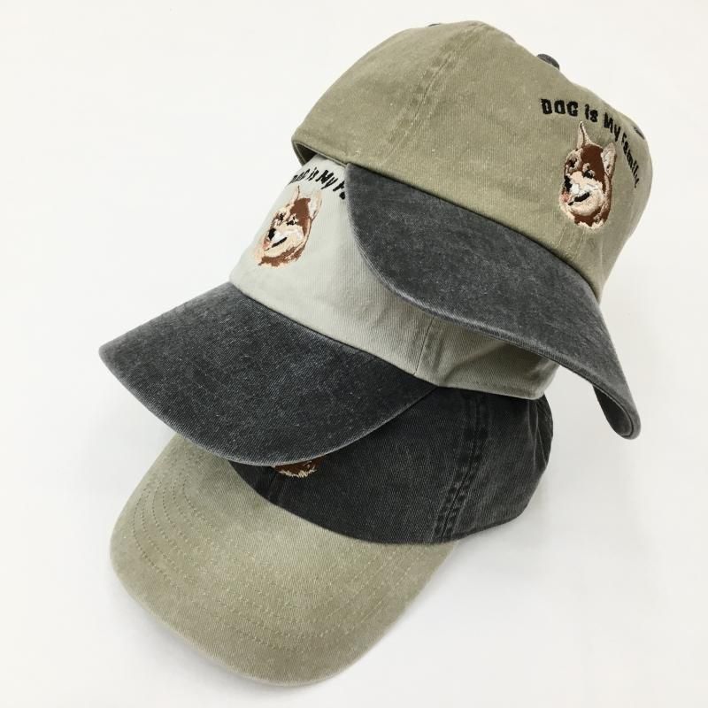  enbroidery DOG CAP -Ƹ- (CHARCOAL/KHAKI/SAND)
