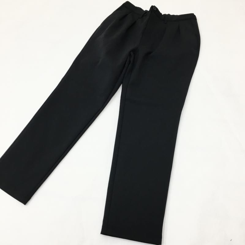  CURLY SOLID DOUBLE-KNIT TAPERED PANTS(BLACK)