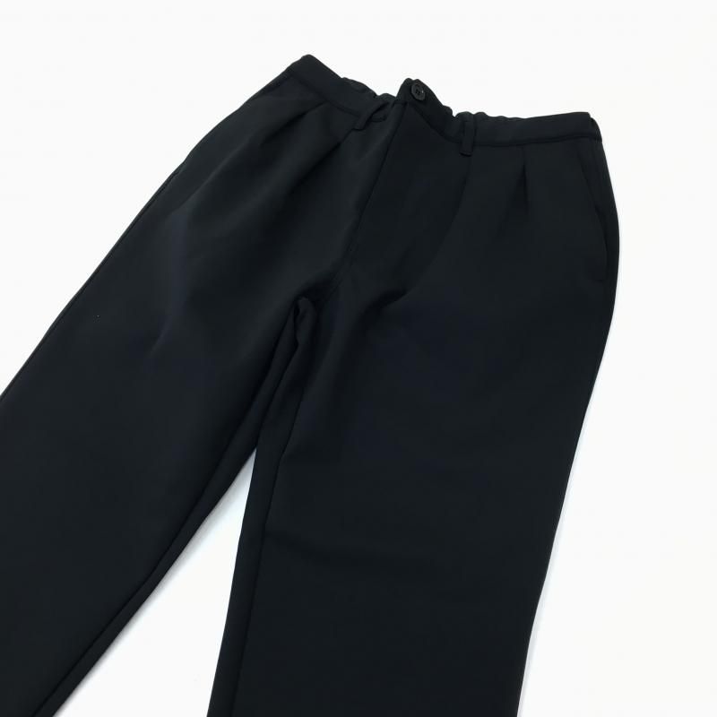  CURLY SOLID DOUBLE-KNIT TAPERED PANTS(BLACK)