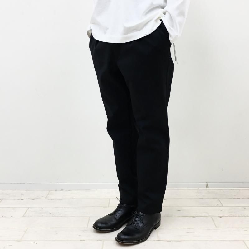 CURLY SOLID DOUBLE-KNIT TAPERED PANTS(BLACK)