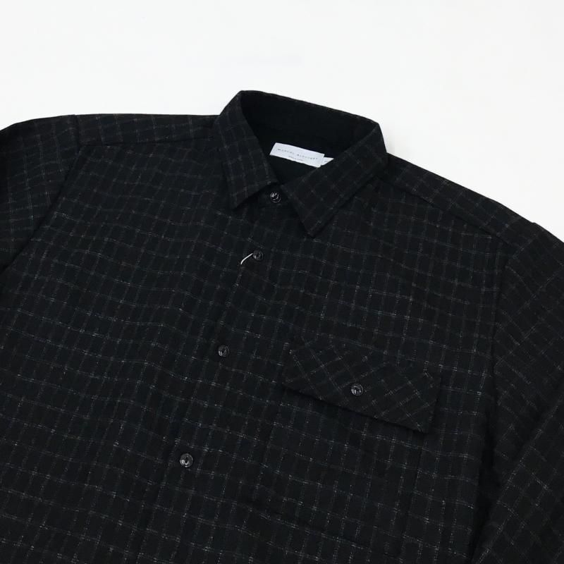  MANUAL ALPHABETBET WOOL LOOSE FIT R/C SHT(BLACK CHECK)