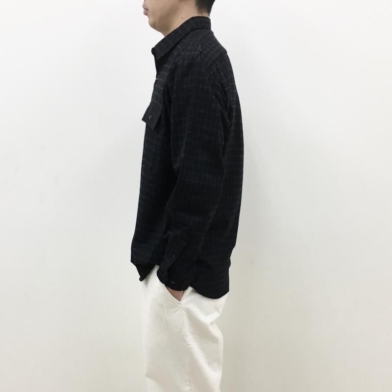  MANUAL ALPHABETBET WOOL LOOSE FIT R/C SHT(BLACK CHECK)