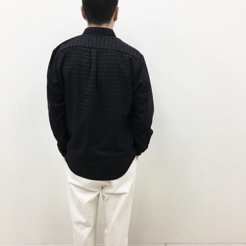  MANUAL ALPHABETBET WOOL LOOSE FIT R/C SHT(BLACK CHECK)