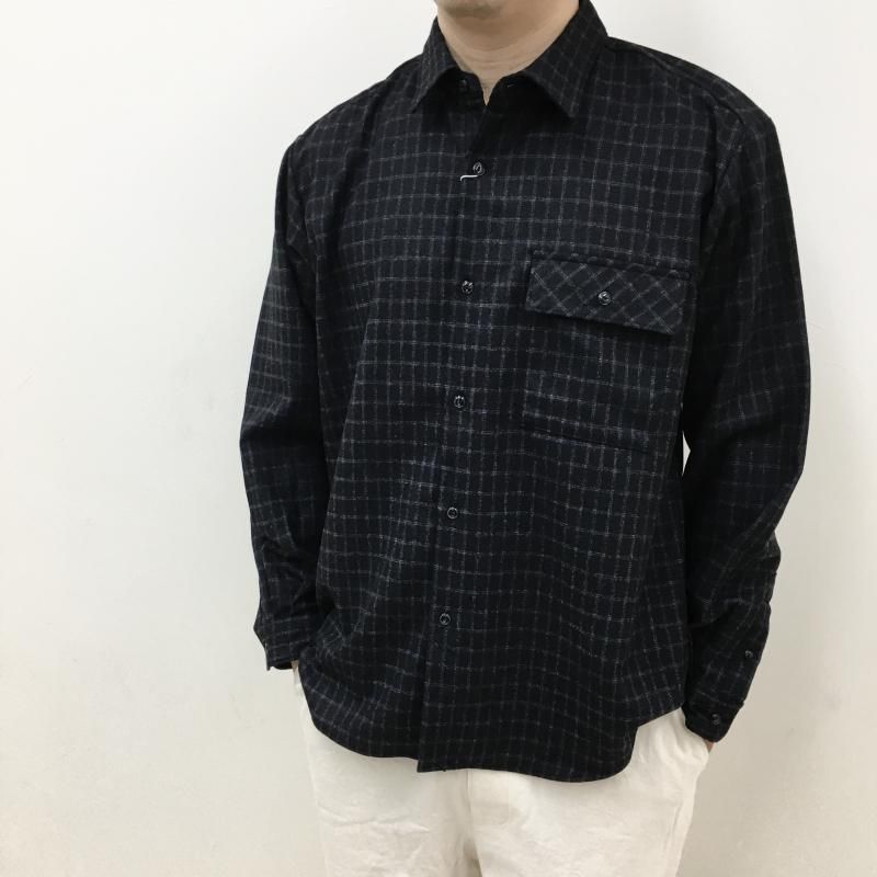  MANUAL ALPHABETBET WOOL LOOSE FIT R/C SHT(BLACK CHECK)