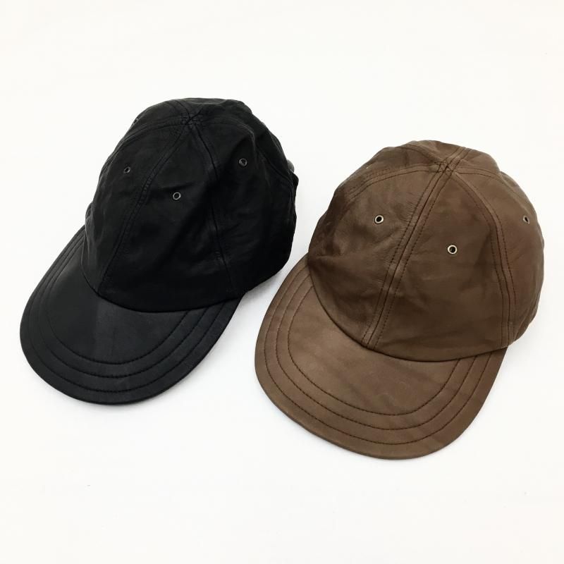  DECHO LEATHER 6 PANEL CAP(BROWN/BLACK)