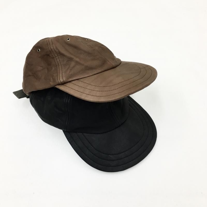  DECHO LEATHER 6 PANEL CAP(BROWN/BLACK)