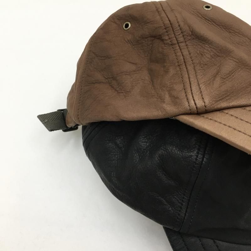  DECHO LEATHER 6 PANEL CAP(BROWN/BLACK)