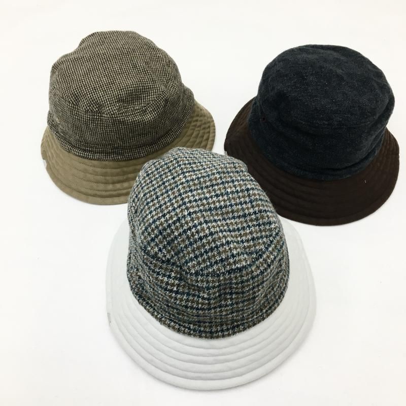  DECHO CHECK & MOLESKIN BUCKET HAT(BEIGE/GRAY/BLACK)